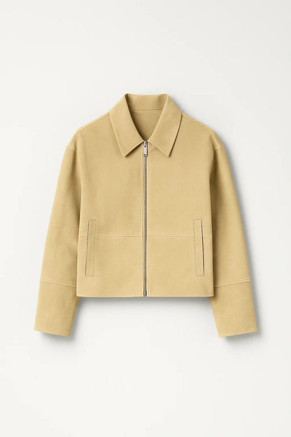 Cropped Damesjas | Rechte Snit met Rits | Minimalistisch en Modern