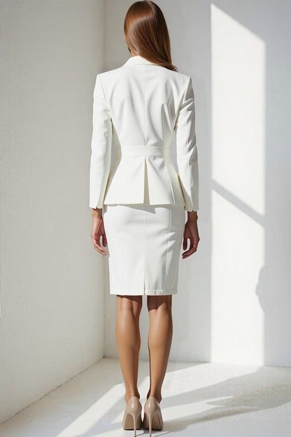 Witte Blazer Set | Elegant & Getailleerd | Perfect voor Kantoor of Gelegenheden